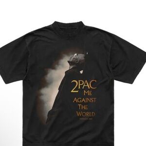 2PAC Me Against the World album Black Graphic T-Shirt Medium NWOT
